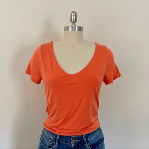Bright Orange Stretchy Fitted Top